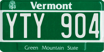 VT license plate YTY904