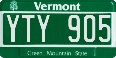 VT license plate YTY905