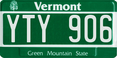 VT license plate YTY906