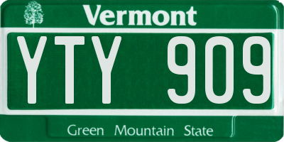 VT license plate YTY909