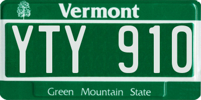 VT license plate YTY910