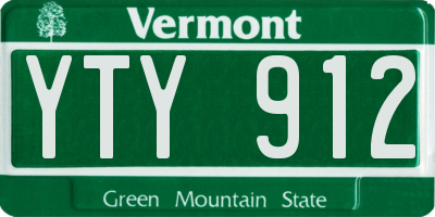 VT license plate YTY912