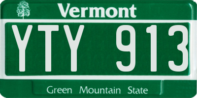 VT license plate YTY913