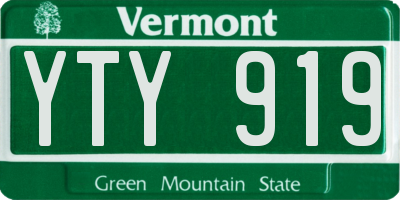 VT license plate YTY919