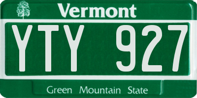 VT license plate YTY927
