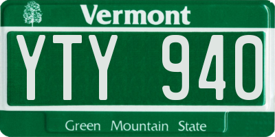 VT license plate YTY940