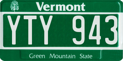 VT license plate YTY943