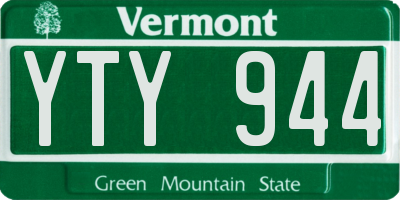 VT license plate YTY944