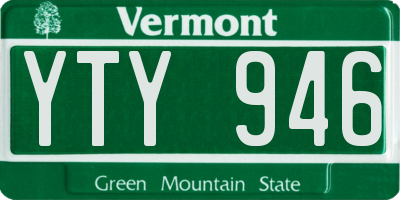 VT license plate YTY946