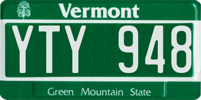 VT license plate YTY948