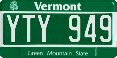 VT license plate YTY949