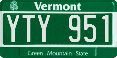 VT license plate YTY951