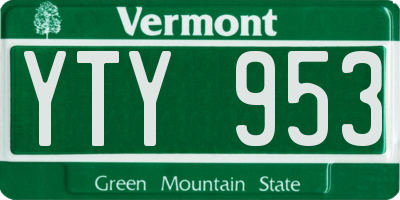 VT license plate YTY953