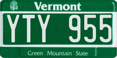 VT license plate YTY955