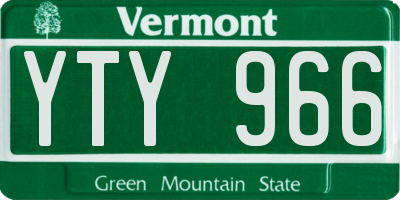 VT license plate YTY966