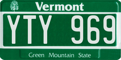 VT license plate YTY969