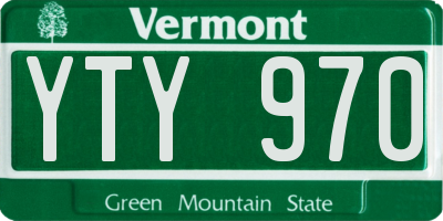 VT license plate YTY970