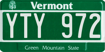 VT license plate YTY972