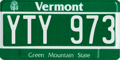 VT license plate YTY973