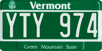 VT license plate YTY974