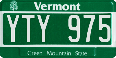 VT license plate YTY975