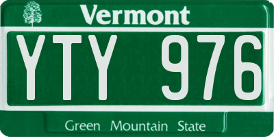 VT license plate YTY976