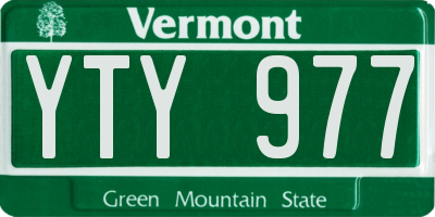 VT license plate YTY977