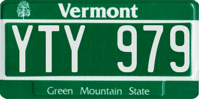VT license plate YTY979