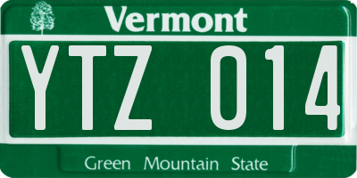 VT license plate YTZ014
