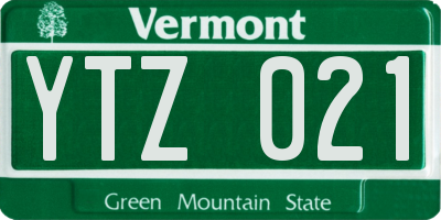 VT license plate YTZ021