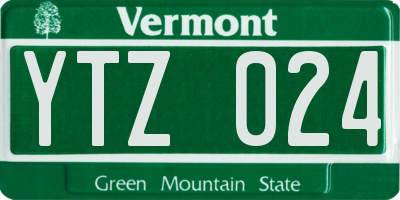 VT license plate YTZ024