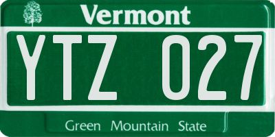 VT license plate YTZ027
