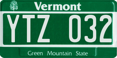 VT license plate YTZ032