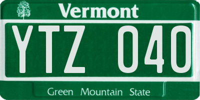 VT license plate YTZ040