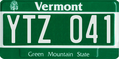 VT license plate YTZ041