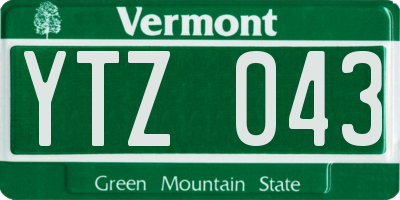 VT license plate YTZ043