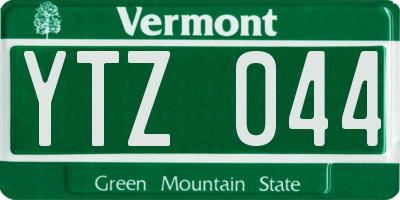 VT license plate YTZ044