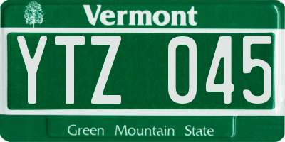 VT license plate YTZ045