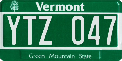 VT license plate YTZ047
