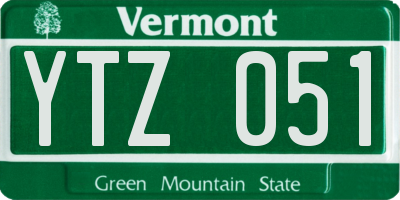 VT license plate YTZ051