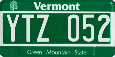 VT license plate YTZ052