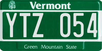 VT license plate YTZ054