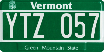 VT license plate YTZ057