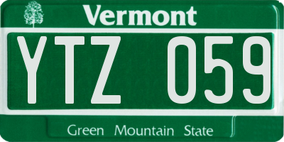 VT license plate YTZ059