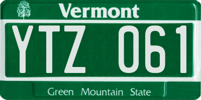 VT license plate YTZ061