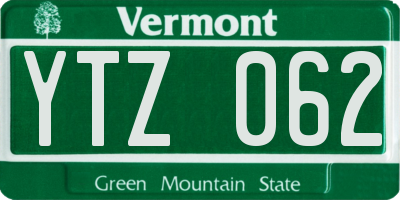 VT license plate YTZ062