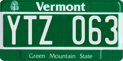 VT license plate YTZ063