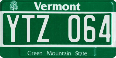 VT license plate YTZ064