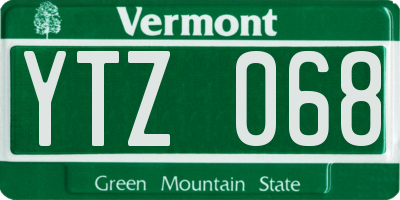 VT license plate YTZ068