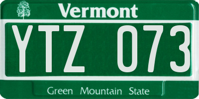 VT license plate YTZ073